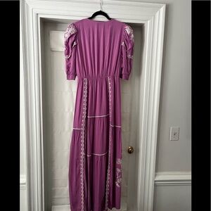 Hale Bob beautiful pink and white maxi dress.